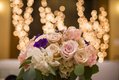 Close-up of wedding bouquet of roses with bokeh background