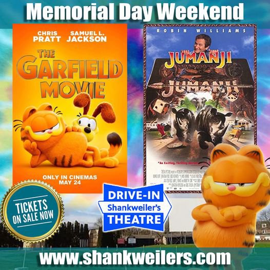 Drive-In Double Feature: GARFIELD and JUMANJI - Lehigh Valley Style